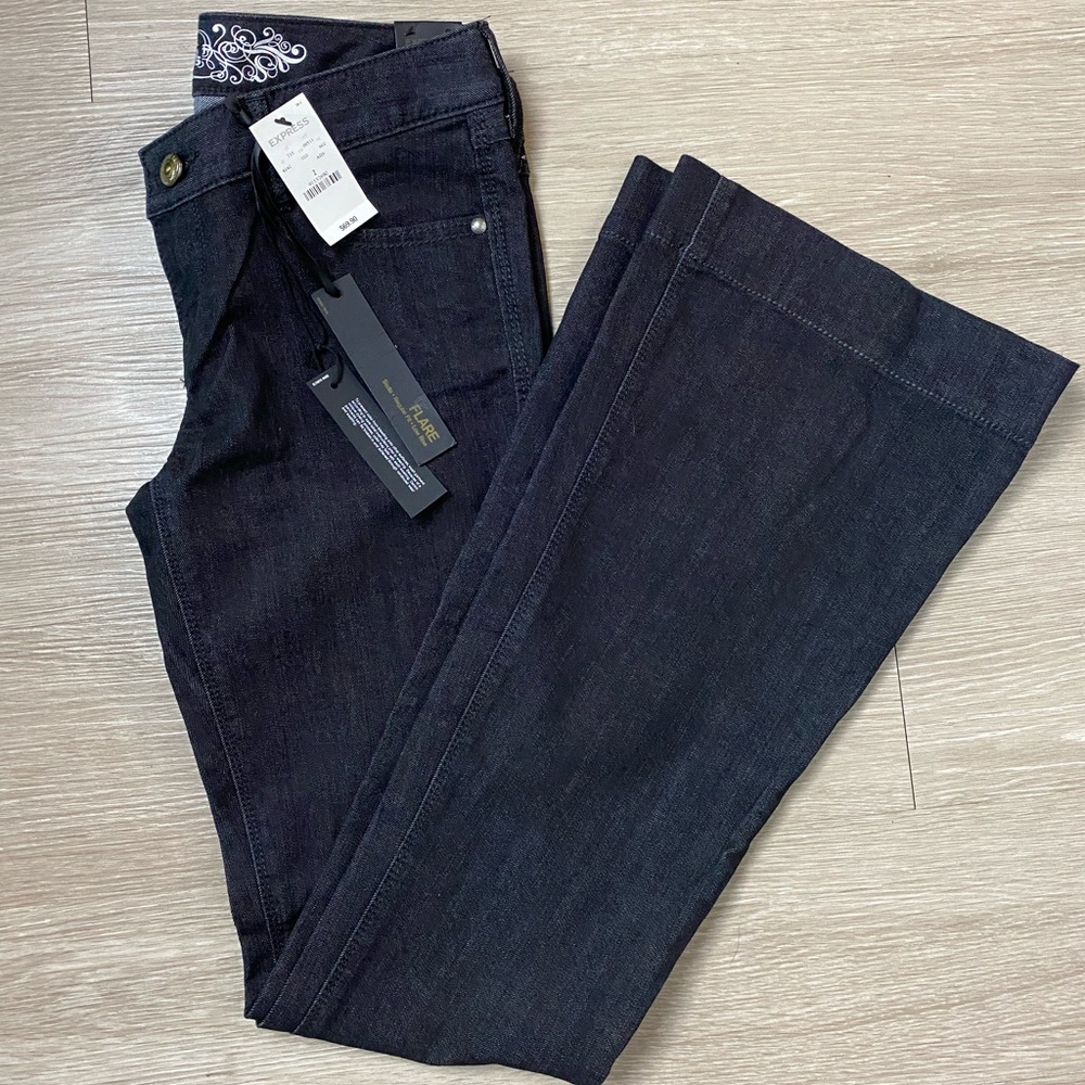 Express Stella Regular Fit Low Rise Flare Jeans